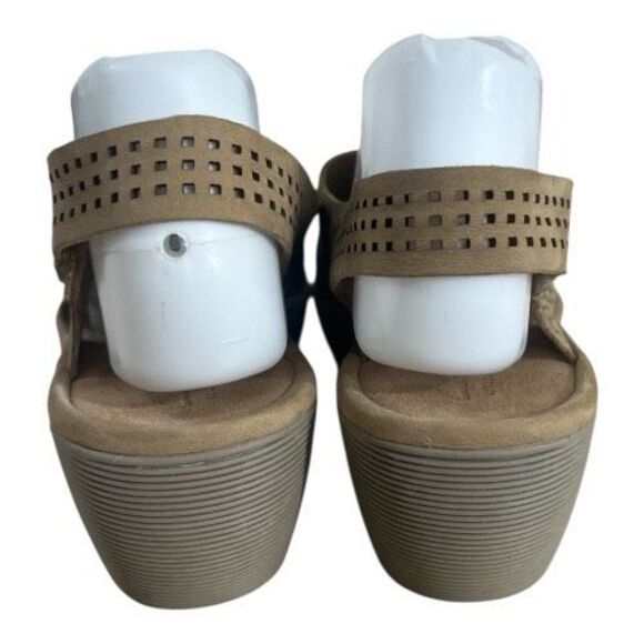 Clarks Clarene Award Women Brown Laser Cut Sling Back Wedge Sandals Size 9M - Picture 6 of 12